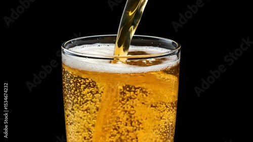 Wallpaper Mural Refreshing Pour of Golden Beer into a Glass with Bubbles Torontodigital.ca