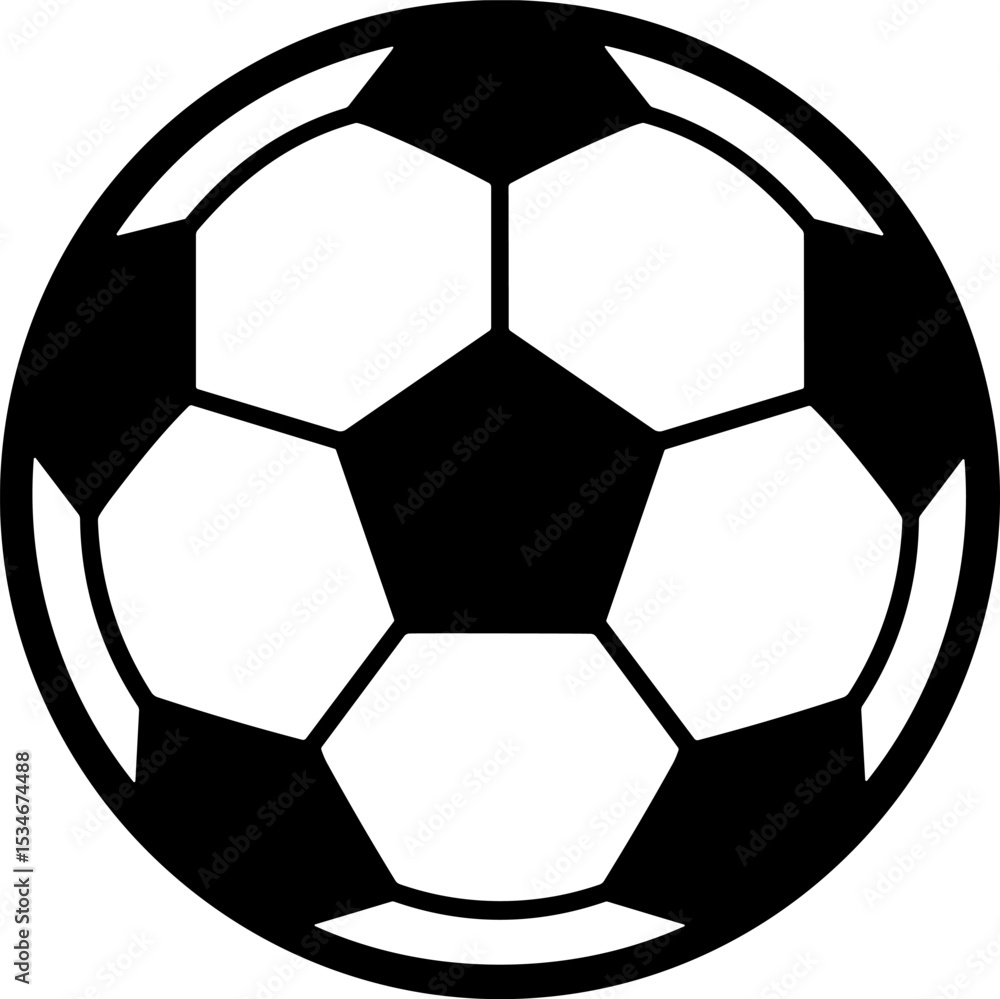 Fototapeta premium Soccer Ball Vector Illustration – Classic Black and White Sports Icon for Athletic, Game, and Design Projects