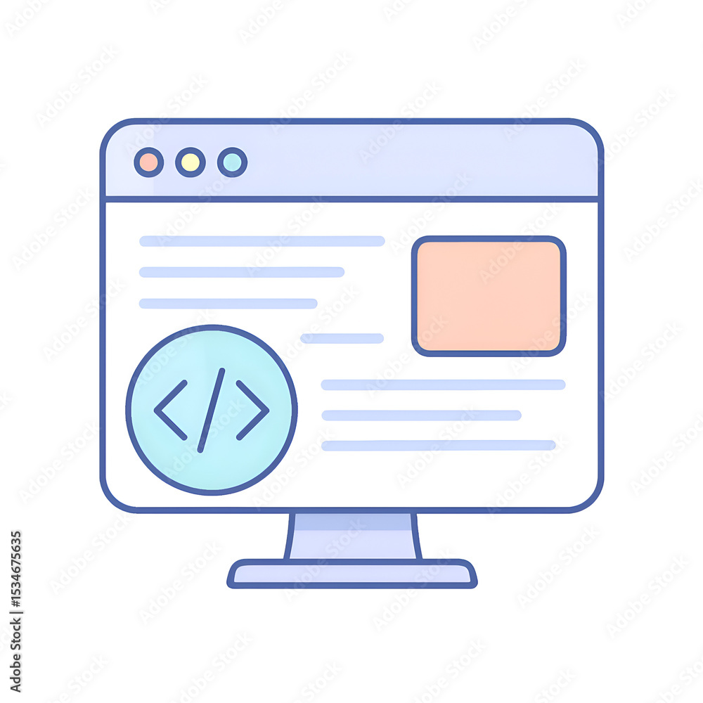 Modern Computer Screen Displaying Coding Interface with Code Snippet and Web Page Elements Modern Computer Screen Displaying Coding Interface with Code Snippet and Web Page Elements