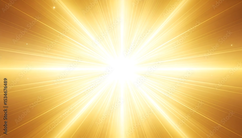 Obraz premium Golden Rays Light Burst Background - Abstract backgrounds