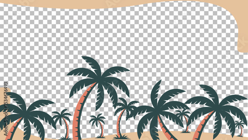 Summer Vacation Blank Space Background with Palms