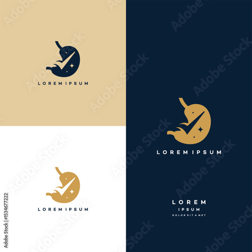 Stomach logo inspiration, Stomach Check logo designs vector