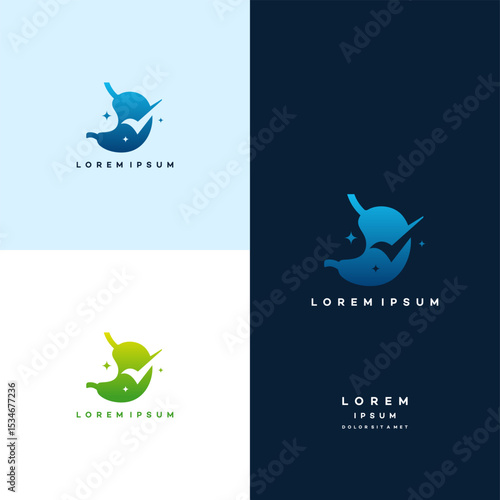 Stomach logo inspiration, Stomach Check logo designs vector