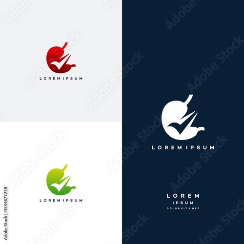 Stomach logo inspiration, Stomach Check logo designs vector