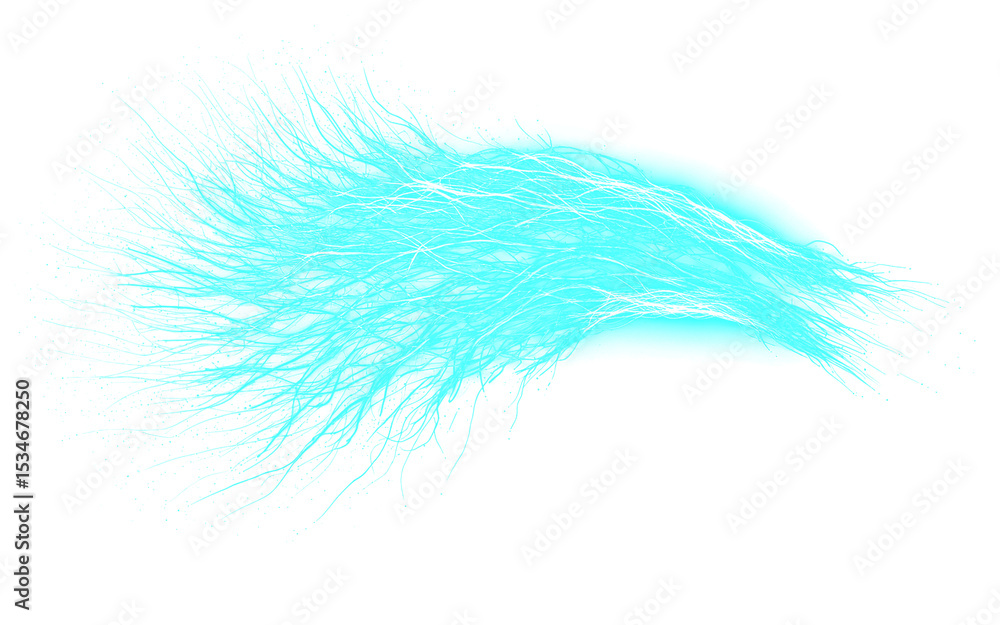 Obraz premium Abstract Light Explosion Effect Cyan Color Isolated on a transparent background