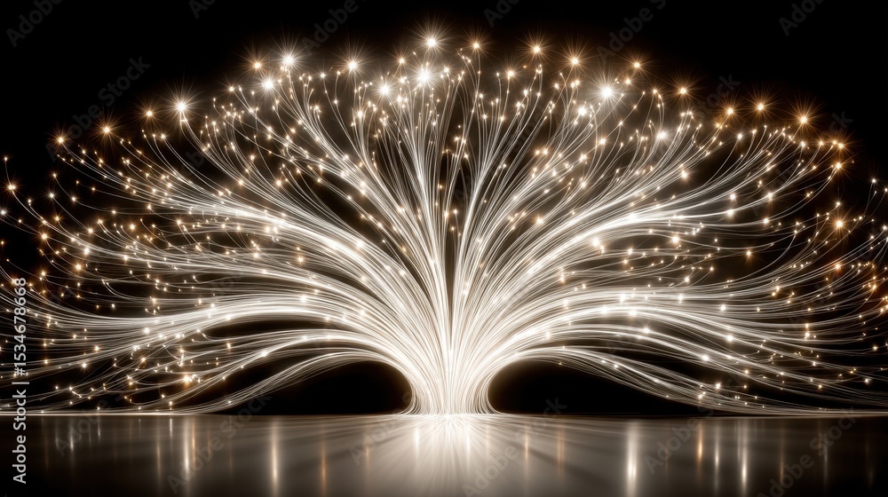 custom made wallpaper toronto digitalImagination concept Illuminated branches radiate light against a dark background, creating a stunning visual effect.