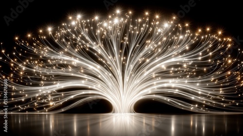 Wallpaper Mural Imagination concept Illuminated branches radiate light against a dark background, creating a stunning visual effect. Torontodigital.ca