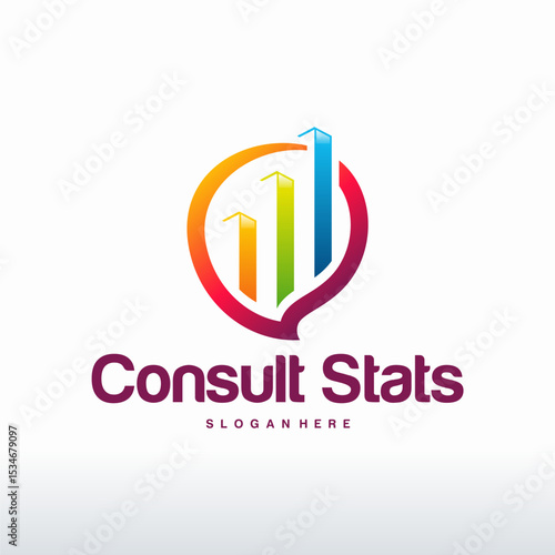 Consult Stats logo designs vector, Finance Consult logo designs vector