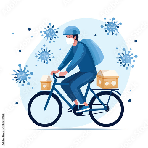 Professional Courier in Bicycle Delivery Service during COVID-19 Pandemic