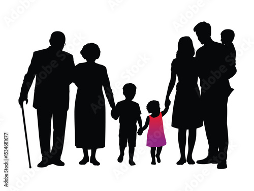 family silhouette vector