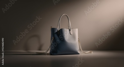 Minimalist Leather Tote Bag - Studio Lighting