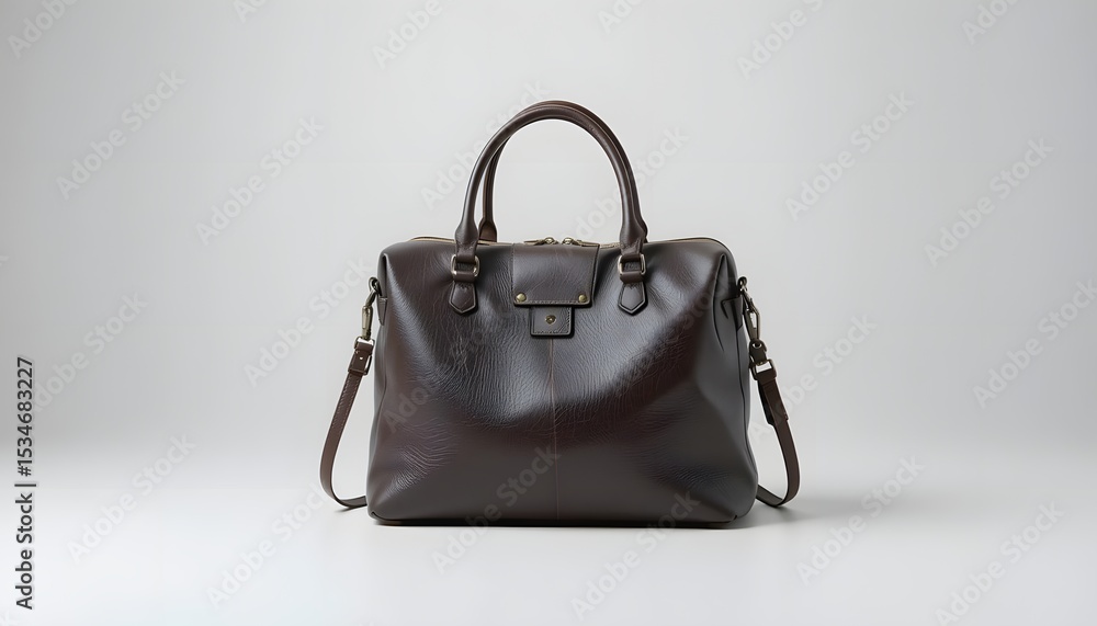 Fototapeta premium Elegant Brown Leather Handbag Classic Style and Modern Design