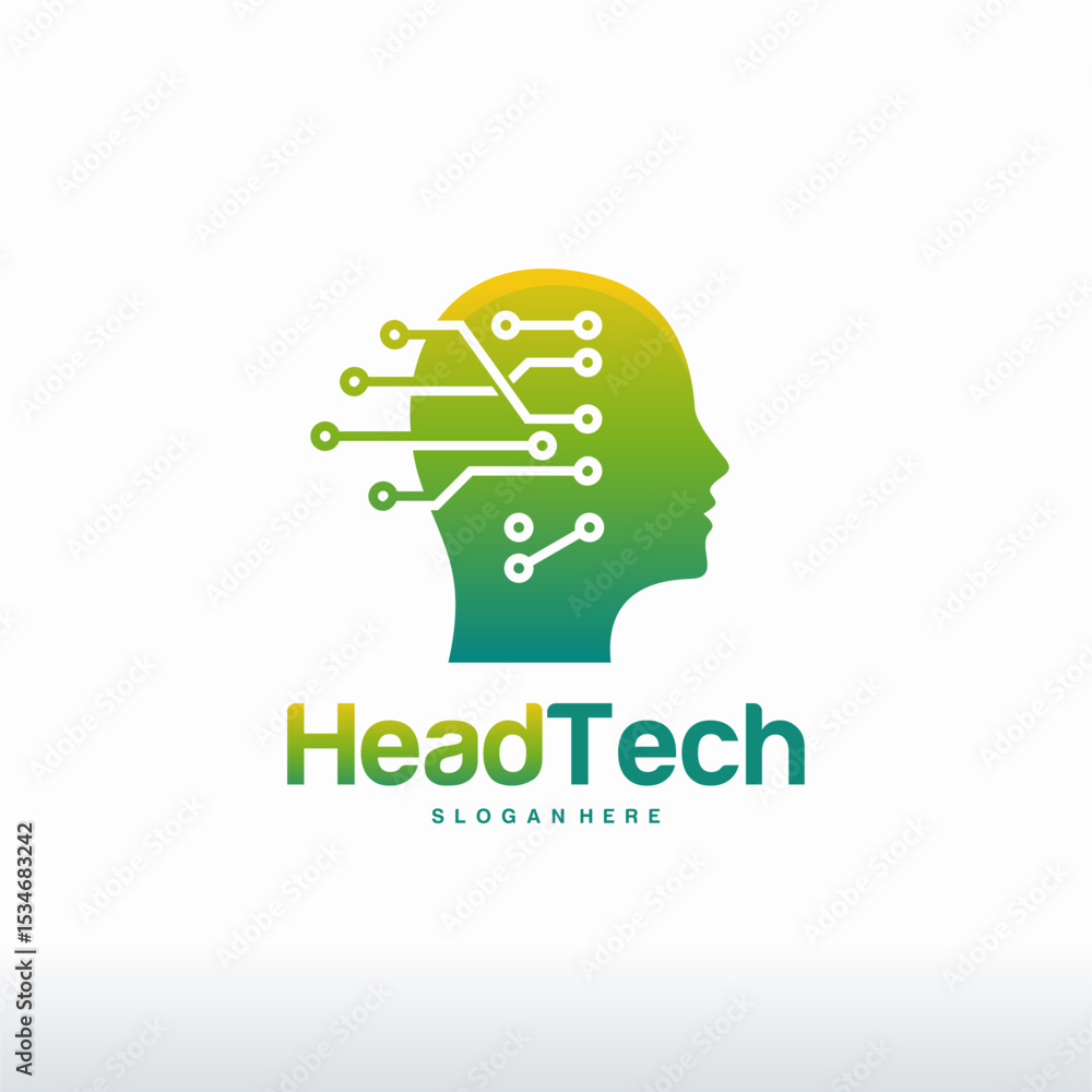 Head Tech logo, Pixel Head logo concept vector, Robotic Technology Logo template designs vector illustration Head Tech logo, Pixel Head logo concept vector, Robotic Technology Logo template designs vector illustration