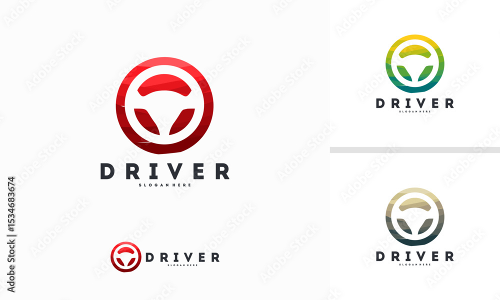 Abstract Circle Steering logo designs vector, Driver logo template Abstract Circle Steering logo designs vector, Driver logo template