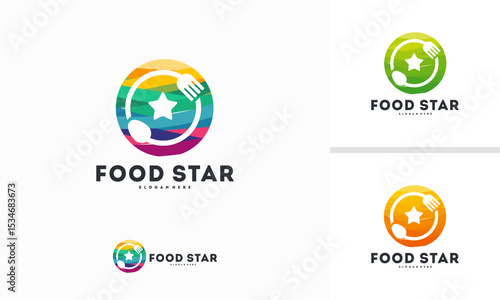 Free Download Abstract Circle Food Star logo designs concept vector, Restaurant logo symbol - GFXLoad