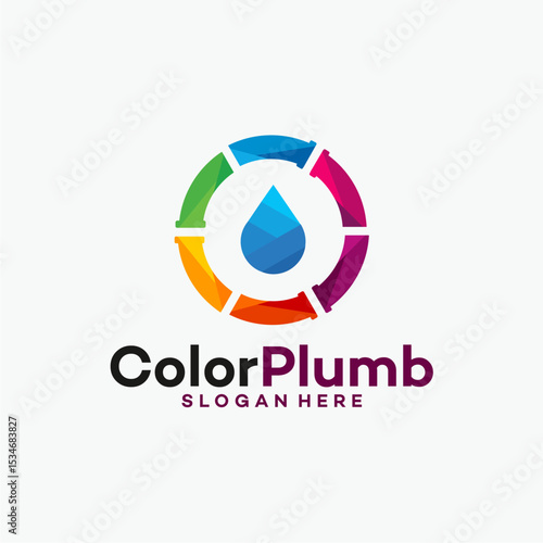 Free Download Colorful Plumbing logo designs concept vector, Plumbing Service logo template - GFXLoad