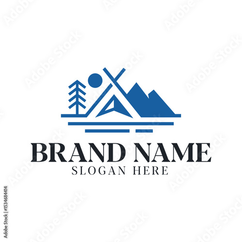 Journey Trip Logo design Concept vector art illustration