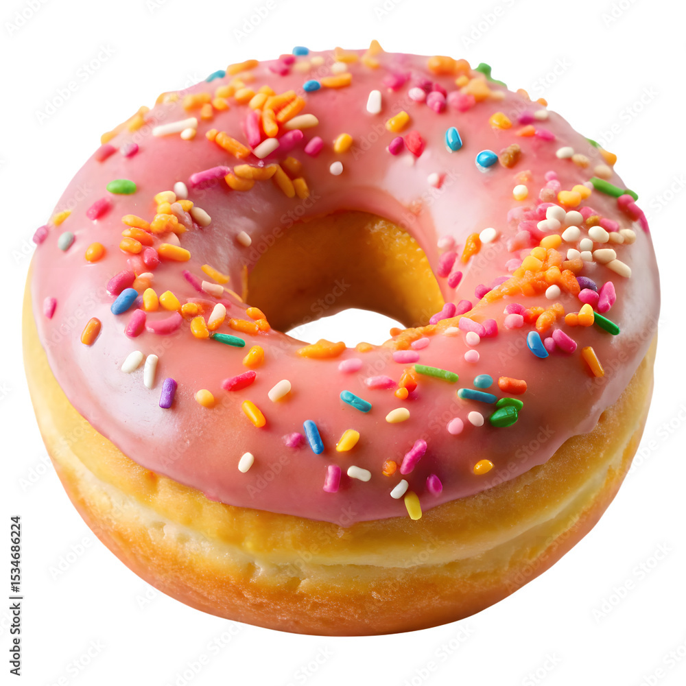 Glazed Donut Cutout on White Background Glazed Donut Cutout on White Background