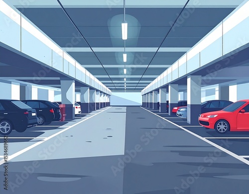 立体駐車場のイラスト