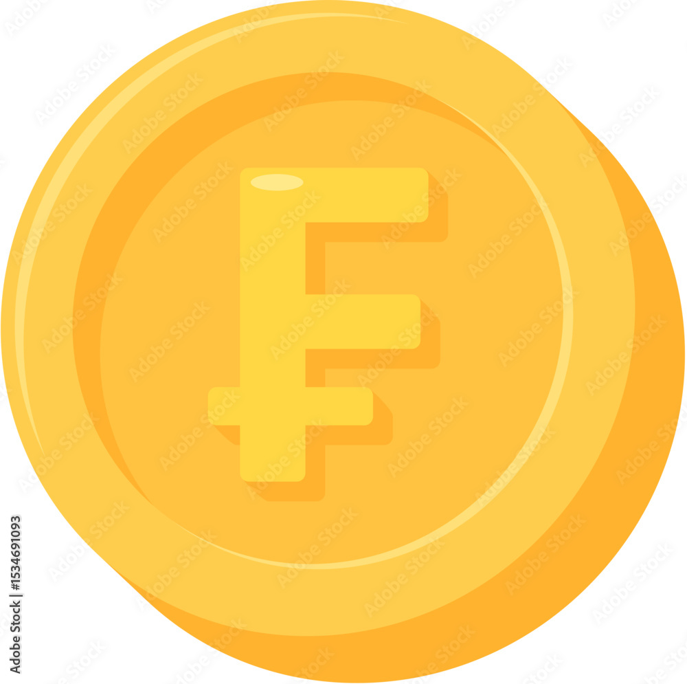 Obraz premium Vector Coin Currency Icon Franc