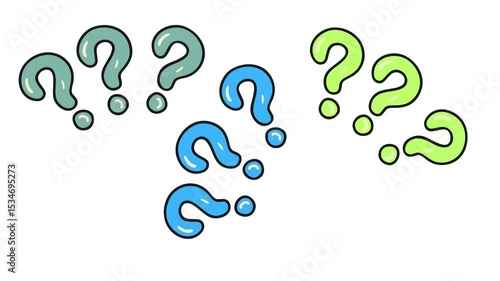 Cartoon Question Mark Cluster Graphic Icon mark pop up video