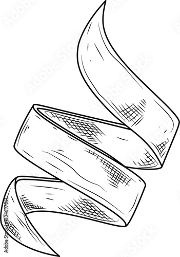 Twisted lemons peels hand drawn ink sketch vector