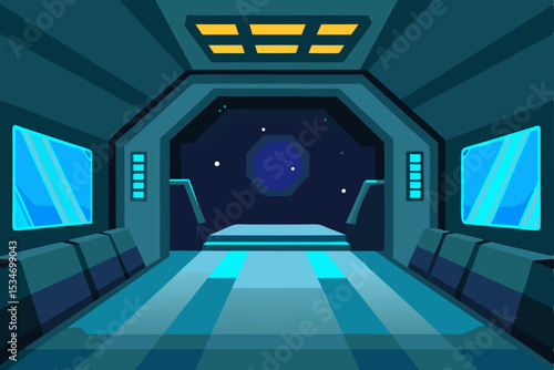 empty room with blue sky