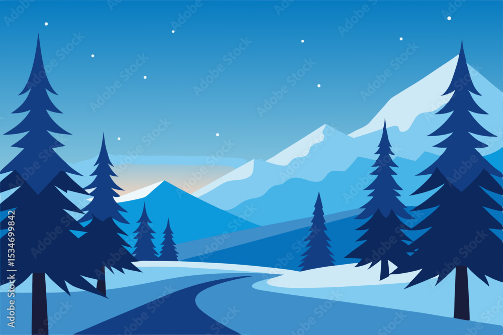 Fototapeta premium winter landscape with trees