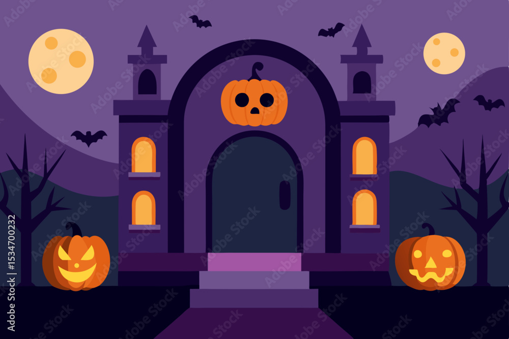 Fototapeta premium halloween background with pumpkins
