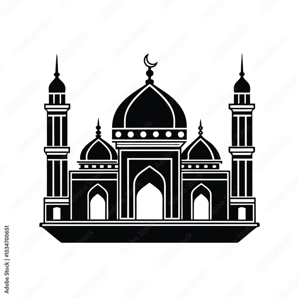 Fototapeta premium Modern Flat Mosque Icon Vector (2).eps