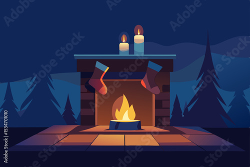 burning candle in the window