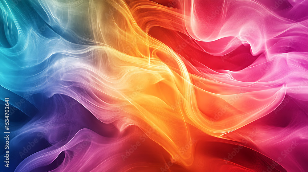 Obraz premium Vibrant Abstract Smoke Waves in Multicolor Spectrum