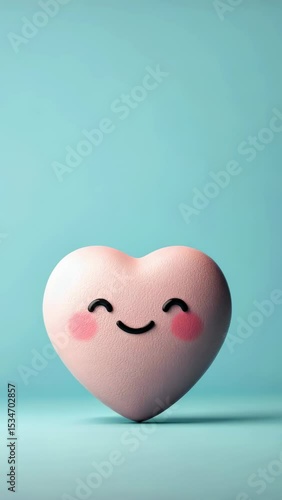 Heart emoji hovering above a clean interface, flat design, low angle shot, signifying positive feedback.