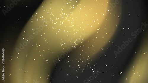 Abstract background with golden particles and gradient colors.