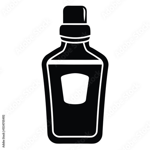 dentist element isolated mouthwash bottle on white background