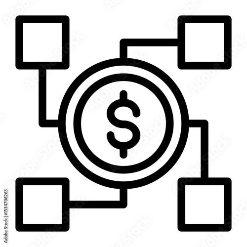 Capital Investment Boost Icon - Secure Business Growth (Outline Style)