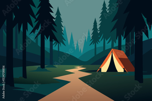 camping in the night