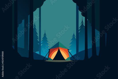  tent-inside-forest-cave-entrance-glowing-gently-in.