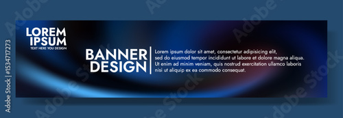 Modern banner design with a shimmering sapphire twilight background.