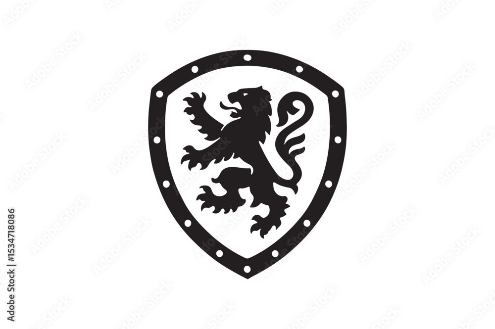 scottish shield silhouette vector art illustration on white background scottish shield silhouette vector art illustration on white background