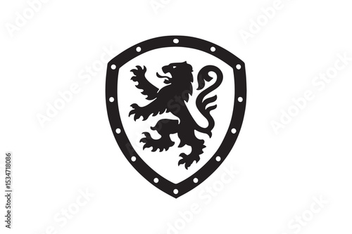 scottish shield silhouette vector art illustration on white background