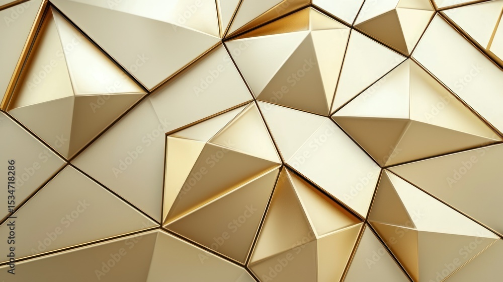3D render of a geometric wall panel in gold finish on white background 3D render of a geometric wall panel in gold finish on white background
