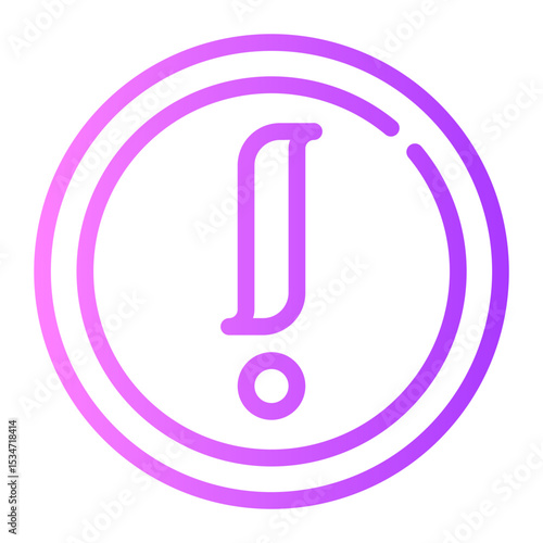 warning sign gradient icon
