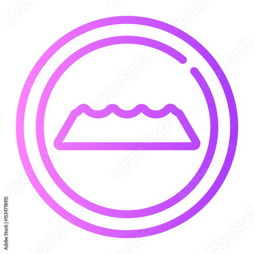 uneven road gradient icon