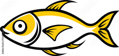 Vibrant red eyed tetra fish illustration on white background
