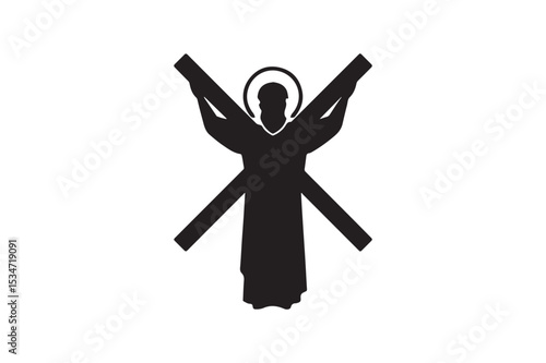 st andrew’s feast silhouette vector art illustration on white background