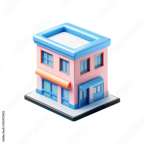 Small, colorful building icon