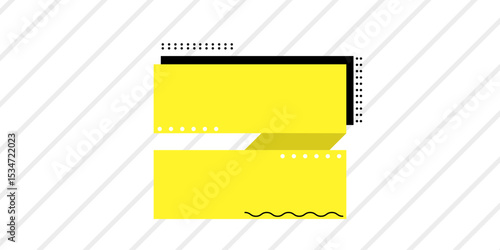 Promotion background modern and abstract. Minimalist background promotion and adversitement.Wth box long in black and background yellow vector ilustration. EPS 10.