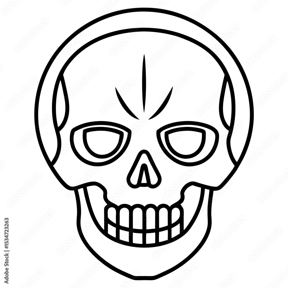White Background Skull Line Art White Background Skull Line Art