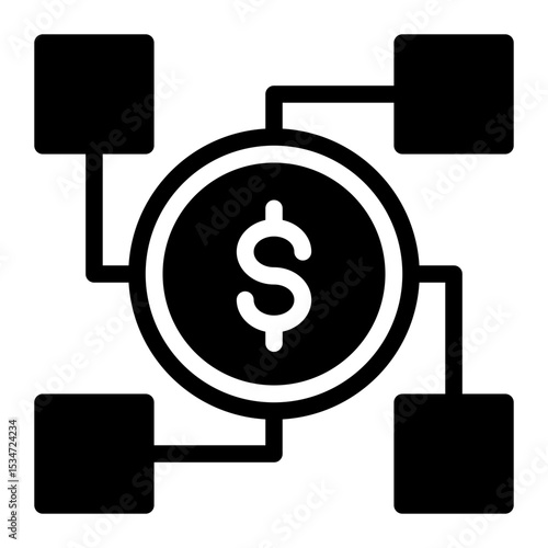 Capital Investment Boost Icon - Secure Business Growth (Solid Style)